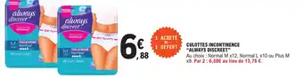 E.Leclerc CULOTTES INCONTINENCE "ALWAYS DISCREET" offre