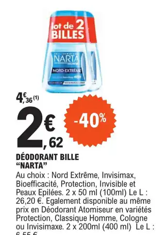 E.Leclerc DÉODORANT BILLE "NARTA" offre