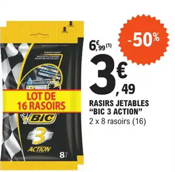 E.Leclerc RASIRS JETABLES "BIC 3 ACTION" 2 x 8 rasoirs (16) offre