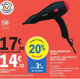 E.Leclerc SÈCHE-CHEVEUX PRO "ELSAY" offre