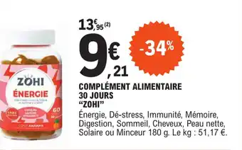 E.Leclerc COMPLÉMENT ALIMENTAIRE 30 JOURS "ZOHI" offre