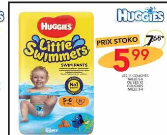 Stokomani HUGGIES LES 11 COUCHES TAILLE 5-6 OU LES 12 COUCHES TAILLE 3-4 offre