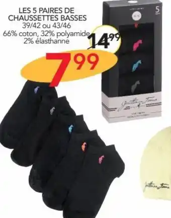 Stokomani LES 5 PAIRES DE CHAUSSETTES BASSES offre