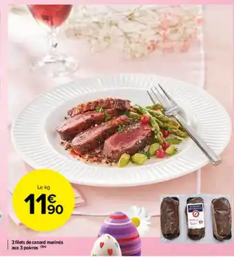 Carrefour Market 3 Filets De Canard Marinés Aux 3 Poivres offre