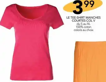 Stokomani LE TEE-SHIRT MANCHES COURTES COL V du S au XL 100% coton coloris au choix offre