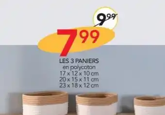 Stokomani LES 3 PANIERS en polycoton offre