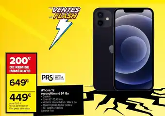 Carrefour PRS iPhone 12 reconditionné 64 Go offre