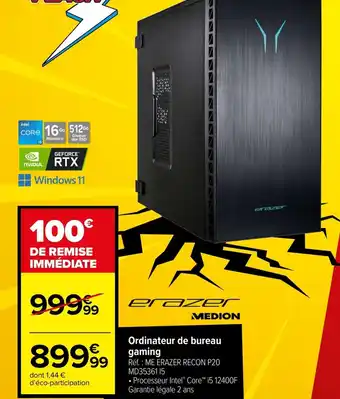 Carrefour Ordinateur de bureau gaming offre