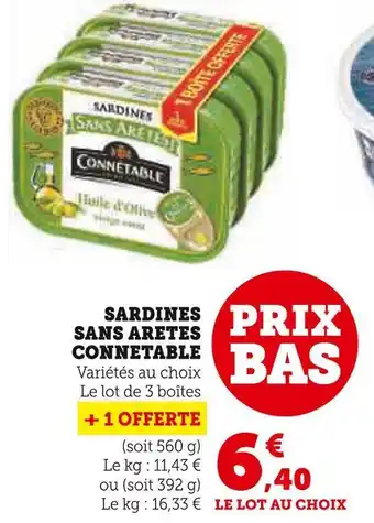 U Express Connetable sardines sans aretes offre