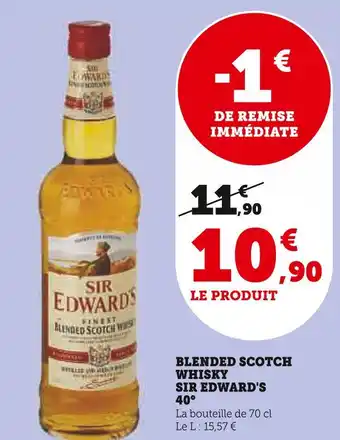 U Express Sir edward's blended scotch whisky 40° offre