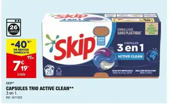 ALDI Skip capsules trio active clean offre