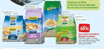 Maxi Zoo 2ème à -30% sur toutes les litières multifit comfort offre