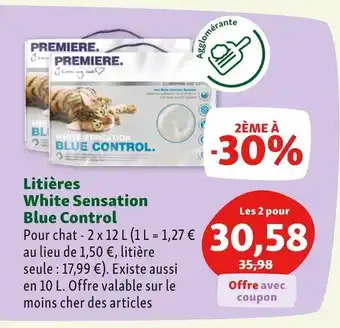 Premiere litières white sensation blue control