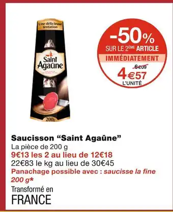 Monoprix Saint agaûne saucisson offre
