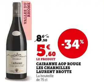 Cairanne aop rouge les charmilles laurent brotte
