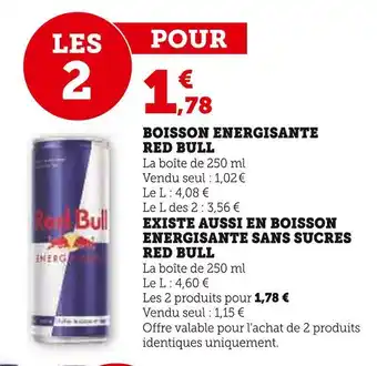 Super U Red bull boisson energisante red bull offre