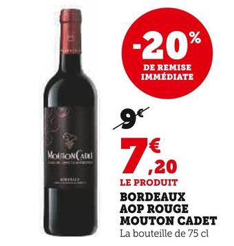 Super U Mouton cadet bordeaux aop rouge offre