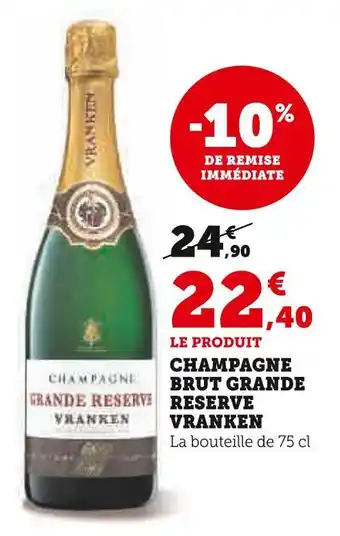 U Express Vranken champagne brut grande reserve offre