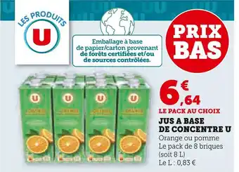 Super U U jus a base de concentre offre