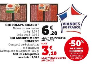 Super U Bigard chipolata offre