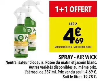 Supeco Air wick spray offre