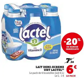 U Express Lactel lait demi-ecreme uht offre