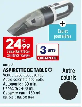 ALDI Quigg aspirette de table offre