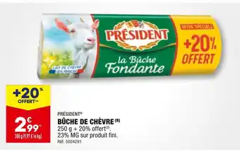 ALDI Président bûche de chèvre offre