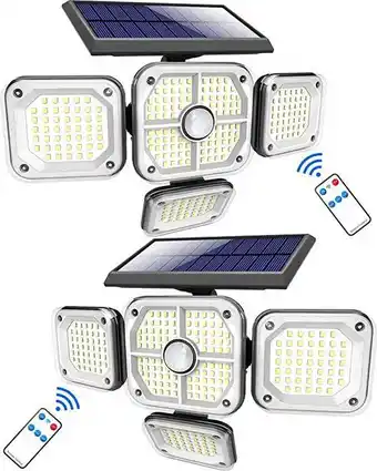 Amazon 2 pack lampe solaire exterieur detecteur de mouvement, nipify lumiere solaire exterieur 4 têtes 231 led ip65 étanche proje... offre