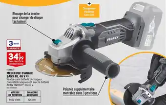 ALDI Ferrex® meuleuse d’angle sans fil 40 v offre