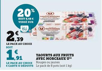 Super U U yaourts aux fruits avec morceaux offre