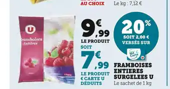 U framboises entieres surgelees
