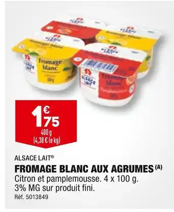 Alsace lait fromage blanc aux agrumes