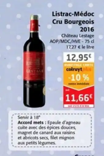Listrac-Médoc Cru Bourgeois 2016
