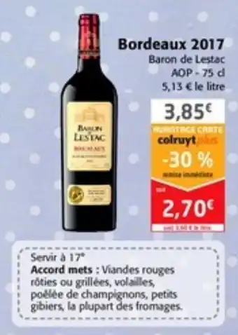 Colruyt Bordeaux 2017 offre