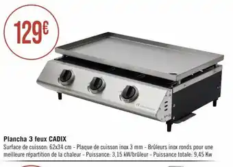 Plancha 3 feux CADIX