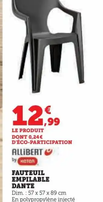 Super U FAUTEUIL EMPILABLE DANTE offre