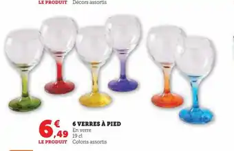 Super U 6 VERRES À PIED En verre offre
