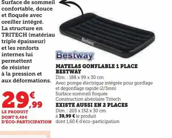 Super U MATELAS GONFLABLE 1 PLACE offre