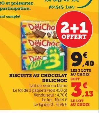 Super U Biscuits au chocolat délichoc offre