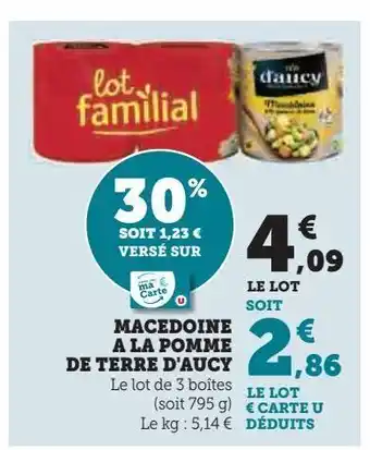 Super U Macedoine a la pomme de terre d`aucy offre