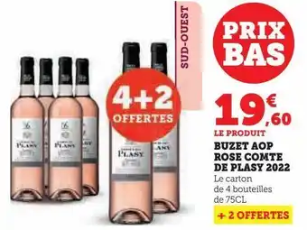 Super U Buzet aop rose comte de plasy 2022 offre