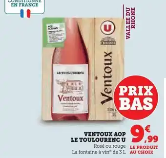 Super U Ventoux aop le toulourenc u offre