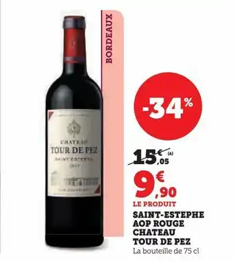 Super U Saint-estephe aop rouge chateau tour de pez offre