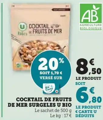 Super U Cocktail de fruits de mer surgeles u bio offre