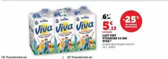 U Express Lait uht vitamine 1% mg viva offre