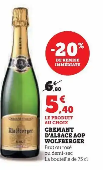 Cremant d'alsace aop wolfberger