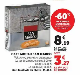 U Express Café moulu san marco offre