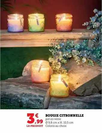 Super U Bougie citronnelle offre