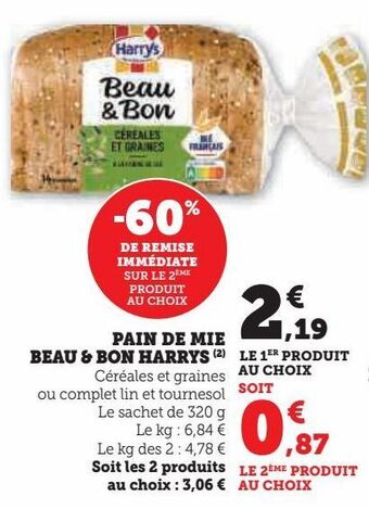 U Express Pain de mie beau & bon harrys offre